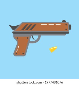 This vector consists of a gun or pistol with a bullet. The moral value from this vector is that we just have one chance in our life, so we have to use it as well as we can.