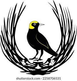 This vector consists of three layers, which are the bird and the two sides of its nest, and it is of the highest quality.