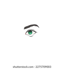 Este vector contiene un ojo con un color de pupila verde sobre un fondo blanco