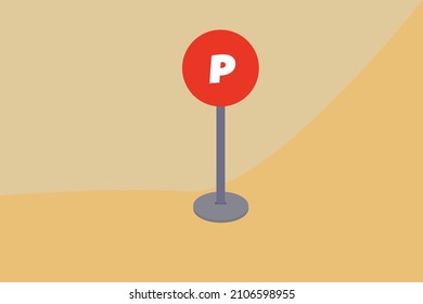 This vector contains a no parking traffic sign