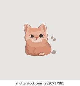 This is a vector of a cute and adorable baby cat painted in a watercolor style