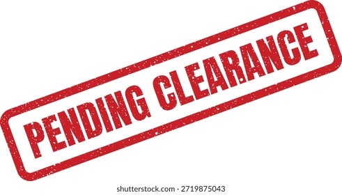 Este Vector representa un sello de goma texturizado con el texto "PENDING CLEARANCE", ideal para ilustrar la Aprobación, los controles de seguridad o los procesos de Autorización.