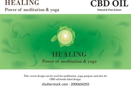 This Vector Design Can Be Used For Meditation, Yoga Purposes, And Also For CBD Oil Bottle Label Design. 