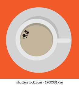 This is a vector design of a coffee cup from surface view