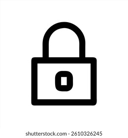 This vector design displays a black padlock on a white background, representing themes of security, privacy, and protection in a digital context. Ideal for articles on cybersecurity.