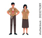 This vector design for education of scout movement