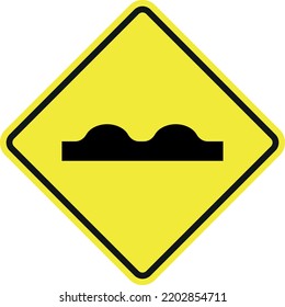 This vector design is an image of a vehicle traffic sign explaining a warning sign. This design only consists of two colors according to regulations, namely yellow and black.