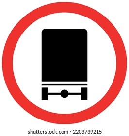 Diese Vektorgrafik ist ein Bild eines Fahrzeugverkehrszeichens, das ein Verbotszeichen erklärt. Dieses Design besteht nur aus drei Farben nach den Vorschriften, nämlich rot, weiß und schwarz.