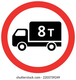 This vector design is an image of a vehicle traffic sign explaining a prohibition sign. This design only consists of three colors according to regulations, namely red, white and black.