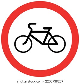 This vector design is an image of a vehicle traffic sign explaining a prohibition sign. This design only consists of three colors according to regulations, namely red, white and black.