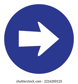 This vector design is an image of a vehicular traffic sign explaining the command sign that must be executed. Coloring is given according to the applicable traffic rules