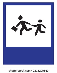 This vector design is an image of a vehicular traffic sign explaining the command sign that must be executed. Coloring is given according to the applicable traffic rules