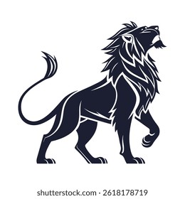 This is a vector design of a lion.