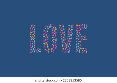 Este es un vector Diseño Amor Polkadot Colorful.