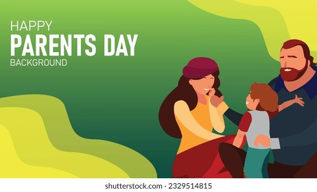 This vector design showcases a delightful background in celebration of Parents' Day, characterized by a captivating green shape. The design aims to convey a sense of freshness and harmony.