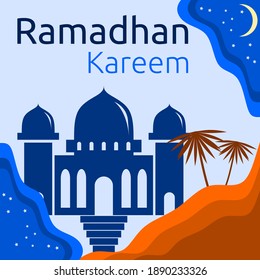 this is a vector design themed ramadhan