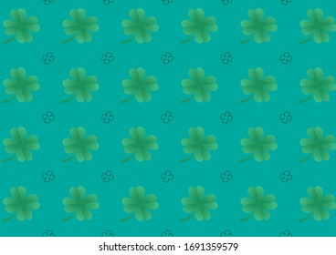 This is a vector design using seamless patterns that leaves green shamrocks and the outline black color shamrocks. It can be used to websites, fabric, banners, advertisements or celebrate festivals.