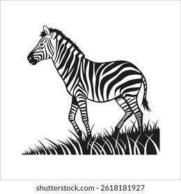 This is a vector design of a zebra.