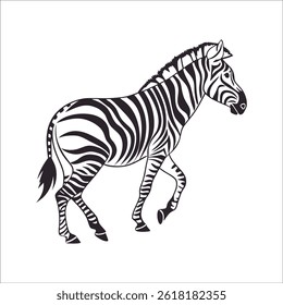 This is a vector design of a zebra.