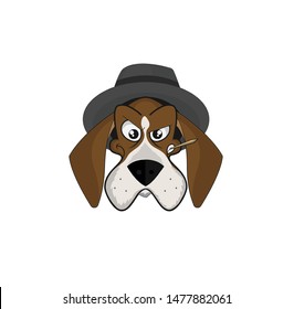 This is vector detective dog clip art