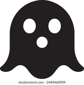 This vector displays a  ghost emoji, portrayed in a minimalist style against a white background. 