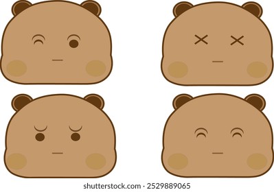 This vector dudu illustration captures various emotions, such as happiness, surprise, and love, making it ideal for use in messaging apps, social media, and branding aimed at children and families.
