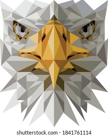 This is a vector of a eagle. Made with a combination of triangular shapes without losing the original shape of the eagle, Usable for clothes, wallpaper, logo, icon , or any other purpose.