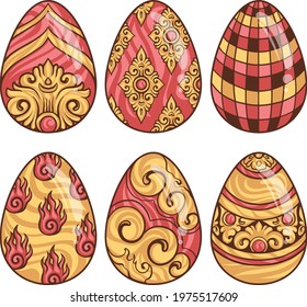 this is a vector easter egg with a distinctive visual style of Balinese culture