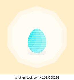 This is vector Easter egg on yellow background. Cute cartoon illustration.