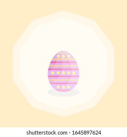 This is vector Easter egg on yellow background. Cute cartoon illustration.