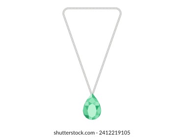 This is a vector emerald necklace illustration