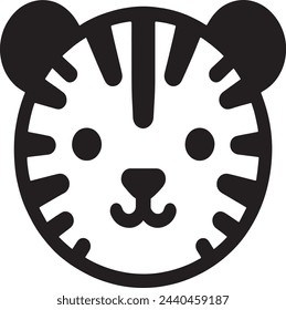 This vector features a charming tiger emoji, designed with minimalist style against a clean background.