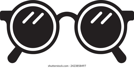This vector features a pair of round-framed glasses, capturing a timeless design that evokes intelligence and style.
