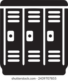 This vector features a set of school lockers, representing storage, security, and personal space within educational environments. Lockers are commonly used by students to store books, materials.