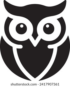  This vector features the silhouette of an owl, characterized by its iconic large eyes and sharp beak. 