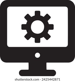 This vector features a simplistic yet powerful icon that represents modern technology and software development. 