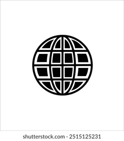 This vector features a sleek, modern globe icon, perfect for variety of design projects. globe is depicted with clean lines and sharp details, making it ideal for use in digital and print media.