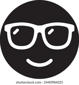 This vector features a stylish  sunglasses emoji, set against a clean white background, capturing a vibe of coolness and composure. 