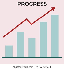 This vector file consist a bar chart. You can use it as business development and business growth bar chart. This graph shows several steps of business growth. Progress of business can be analyzed.