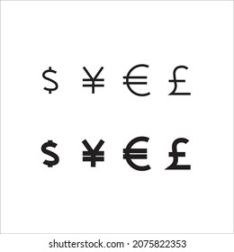 This vector file consists of flat currencies icons of different top countries.