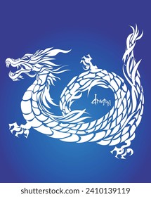 This is a vector file creating an Asian dragon. It is easy to apply to various art activities.