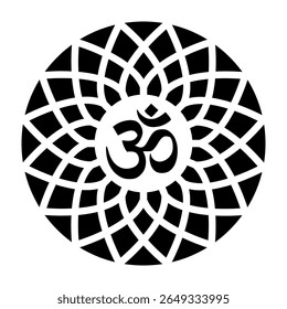 This vector file features a meticulously crafted Om design encircled by an elegant round floral pattern. Ideal for a variety of uses, including acrylic cutting, printing, and other creative projects