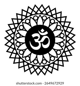 This vector file features a meticulously crafted Om design encircled by an elegant round floral pattern. Ideal for a variety of uses, including acrylic cutting, printing, and other creative projects