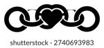 This is a vector file of an ornamental heart pattern, fully editable and scalable to any size without losing quality. The design features a stylized heart intertwined with circular elements, creating a unique and elegant visual effect. Perfect for use in branding, print materials, or digital designs. The EPS10 format ensures compatibility with most design software.