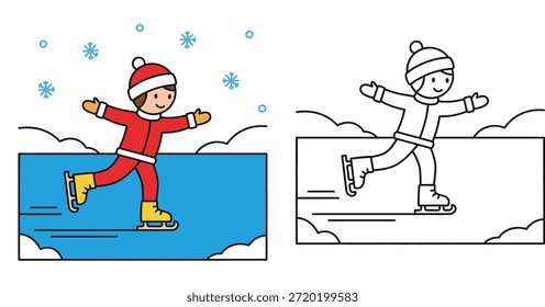 This vector file is perfect for children's activity books, holiday greeting cards, or winter-themed educational materials because it includes both the finished art and the outline.