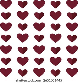 Este arquivo vetorial apresenta uma coleção de ícones de coração vermelho dispostos em um estilo simples plano, perfeito para projetos temáticos de amor e romance, transmitindo um humor quente e afetuoso.