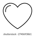 This is a vector file of a simple heart shape outline, fully editable and scalable to any size without losing quality. The EPS10 file format ensures compatibility with most graphic design software. The minimalist design makes it versatile for various applications, including branding, logos, and decorative elements.