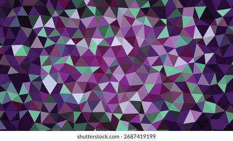This vector file titled 'Abstract Purple Green Polygon Background Texture Geometric Mosaic Pattern Triangles Low Poly De