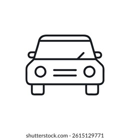 This vector file titled 'Car Front View Outline Icon Automotive Transportation Vehicle Minimalist Design Style Perfect F