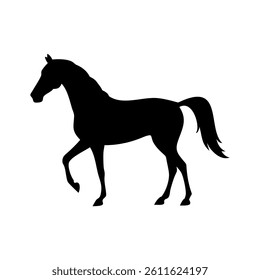 This vector file titled 'Elegant Horse Silhouette Graphic Design Element Isolated Against White Background For Creative 